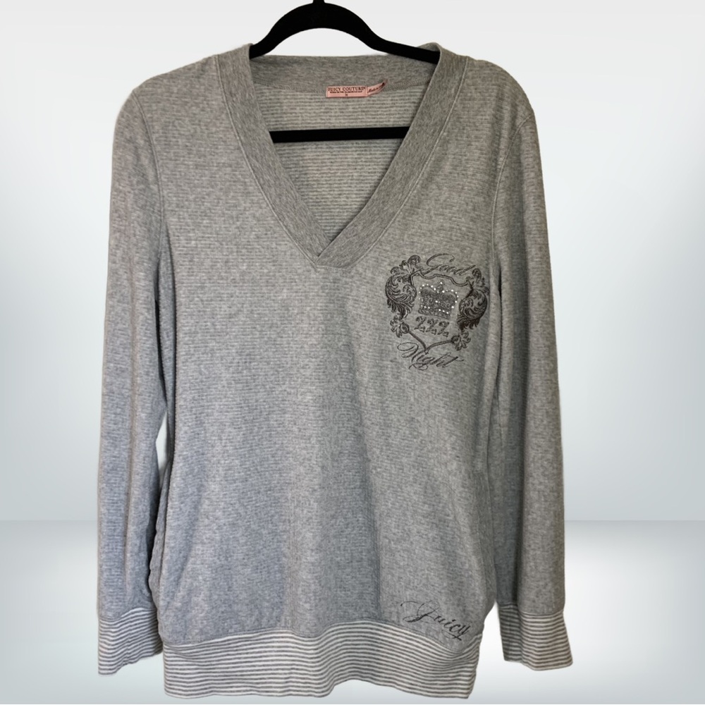 Juicy Couture Long Sleeve Fleece Cotton Sleep Shirt, size M - Picture 1 of 8